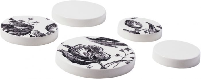 Тарелка для канапе набор 4 ШТ.., TULIPES NOIRES,Д 16,5 см,, GIEN