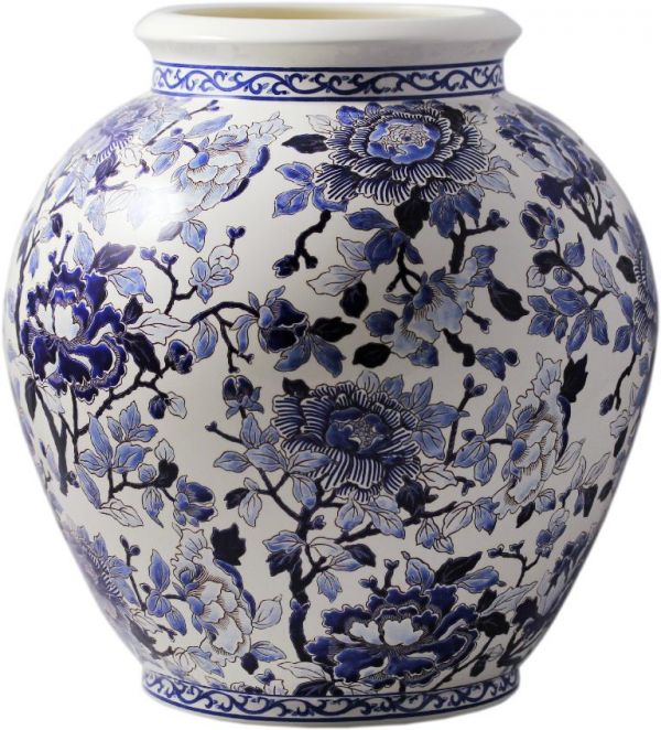 ВАЗА , GIEN, PIVOINES BLEUES, D 36,5 cm