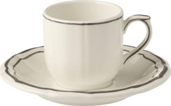 Чашка с блюдцем для эспрессо 85 мл., Д14см., FILET TAUPE, GIEN, 1692PTCA26