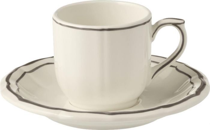 Чашка с блюдцем для эспрессо 85 мл., Д14см., FILET TAUPE, GIEN, 1692PTCA26