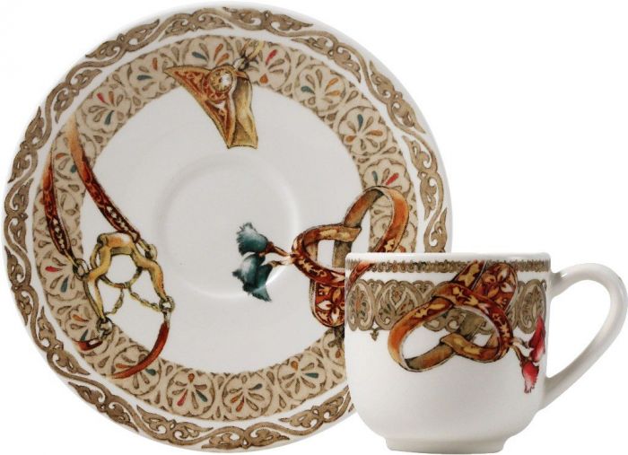 Чашка кофейная набор 2 ШТ..Лошади ветра Д 12,9 cm - 80 мл, ,арт,17512PTM01 ,CHEVAUX DU VENT, GIEN