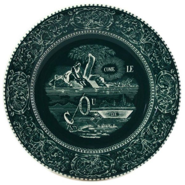 Тарелка  десертная Ребус  LES DEPAREILLEES VERT, Д  23,2 см, GIEN