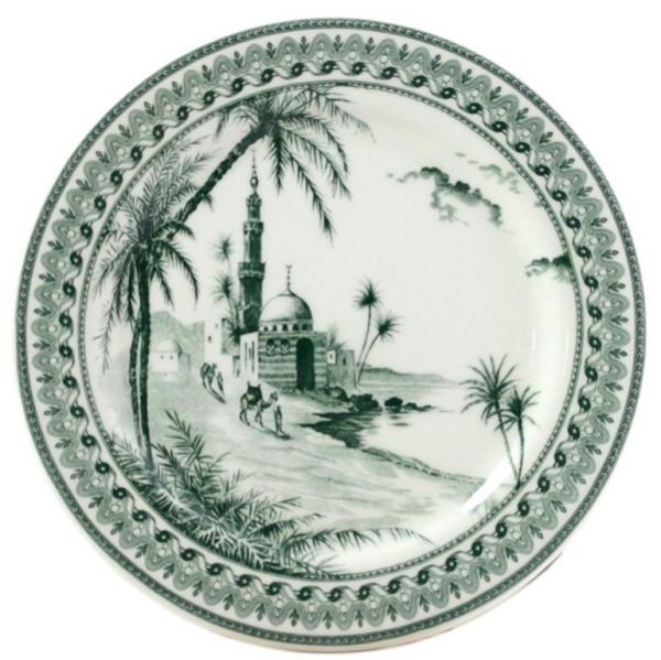 Тарелка обеденная Восточный пейзаж , LES DEPAREILLEES VERT, Д  2,4 см,, GIEN