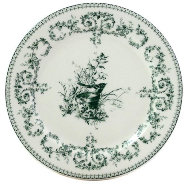Тарелка обеденная Птицы, LESDEPAREILLEES VERT, Д  27,3 см,, GIEN