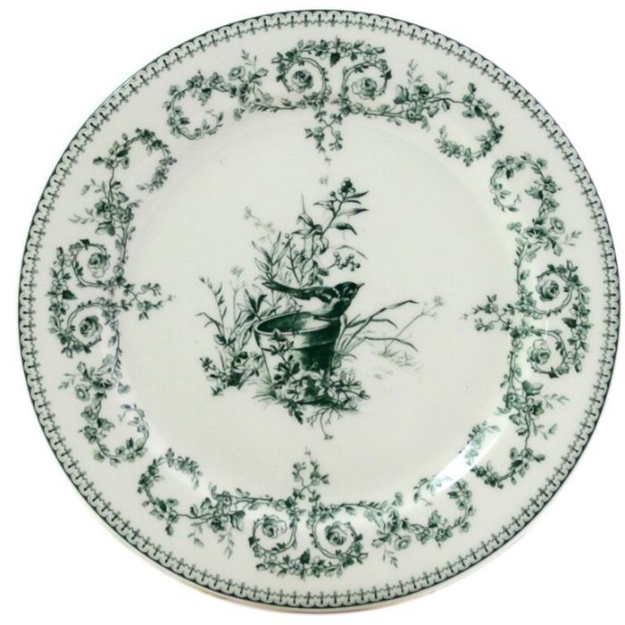Тарелка обеденная Птицы, LESDEPAREILLEES VERT, Д  27,3 см,, GIEN