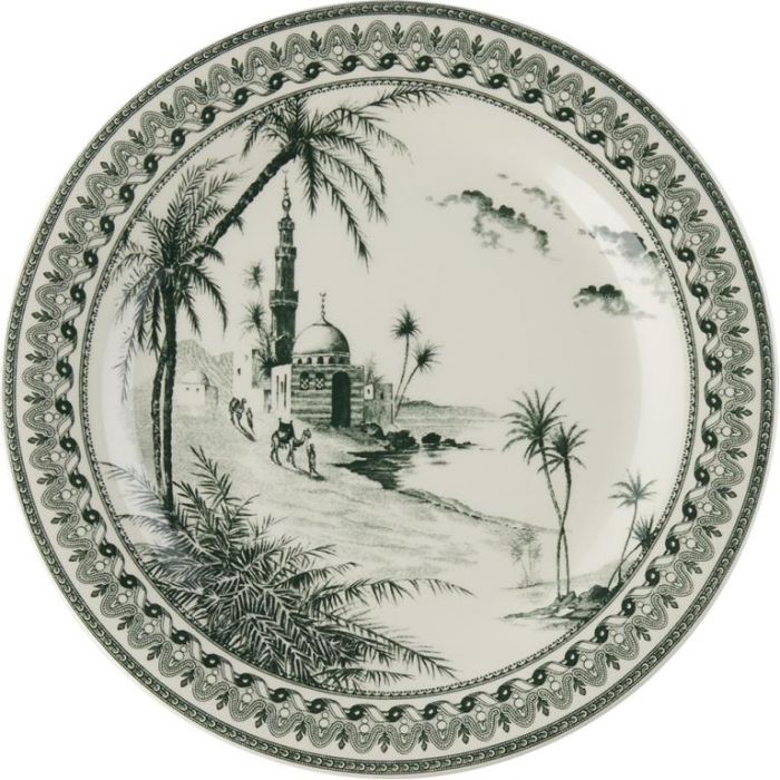 Тарелка для хлеба / канапэ Восточный пейзаж LES DEPAREILLEES VERT, Д  16,5 см,, GIEN