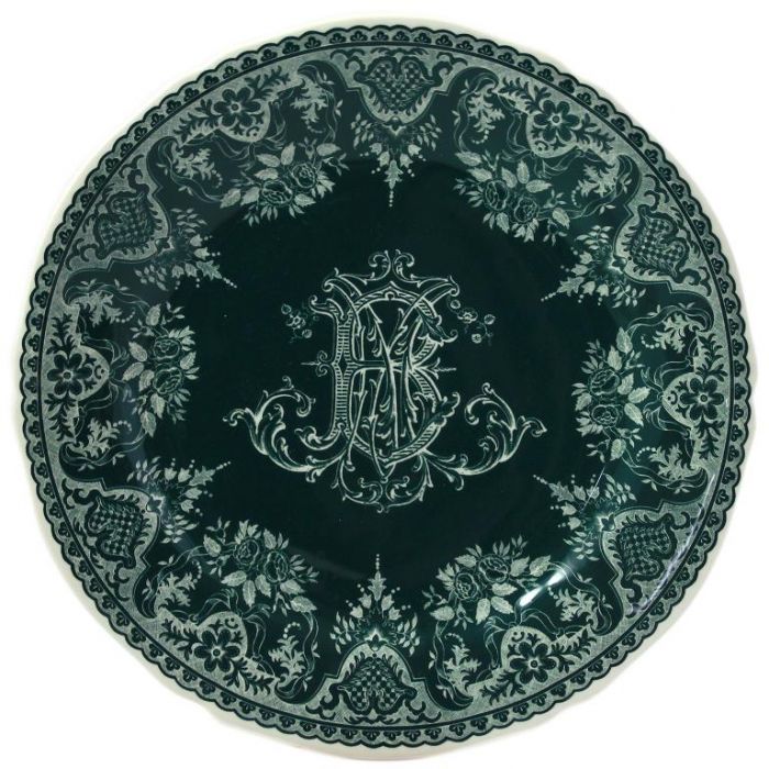 Тарелка  для сладостей Монограмма  LES DEPAREILLEES VERT, Д  12,8 см,, GIEN