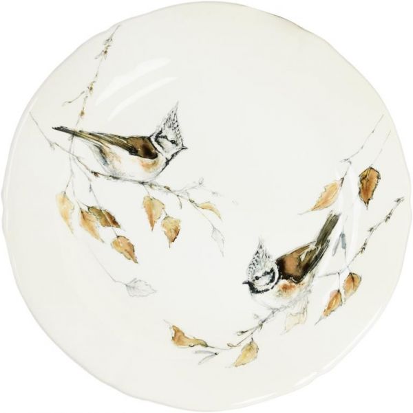 Тарелка десертная GREAT TIT, LES OISEAUX DE LA FORET,  23,2 cm GIEN