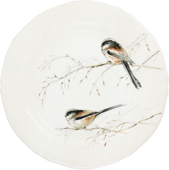 Тарелка десертная LONG TAILED TIT, LES OISEAUX DE LA FORET, Д 23,2 cm GIEN