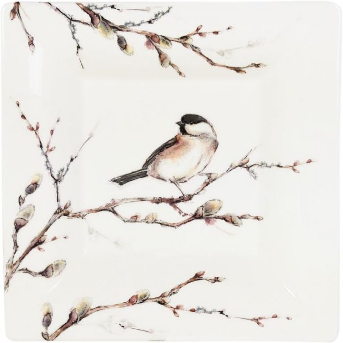 Тарелка вадратная конфетница LES OISEAUX DE LA FORET, 17 X 17 cm GIEN