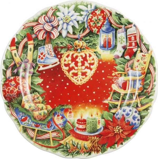 Тарелка десертная rouge Noel 2021 , 22,5 см., GIEN, 2000SD2148