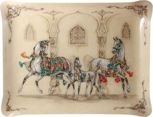 Поднос , акрил, большой Лошади ветра, 46,4 X 36,4 cm, арт,8009CVGMPL ,CHEVAUX DU VENT, GIEN