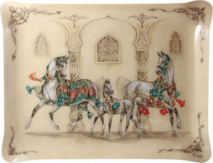 Поднос , акрил, большой Лошади ветра, 46,4 X 36,4 cm, арт,8009CVGMPL ,CHEVAUX DU VENT, GIEN