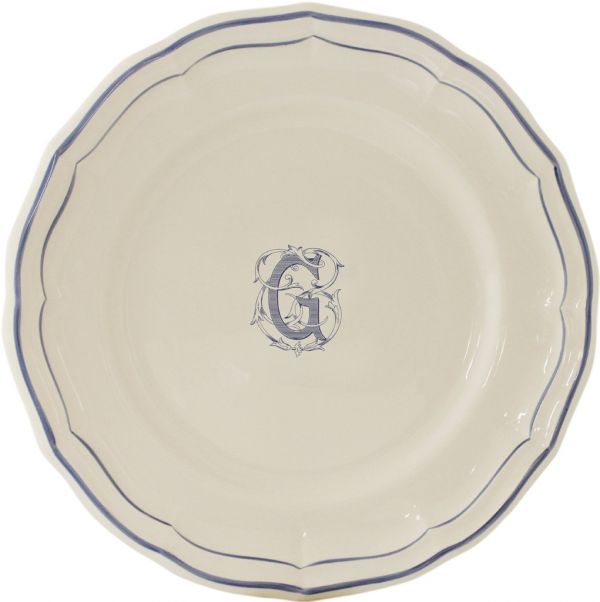 Тарелка обеденная "G", FILET MANGANESE MONOGRAMME, Д 26 cm GIEN