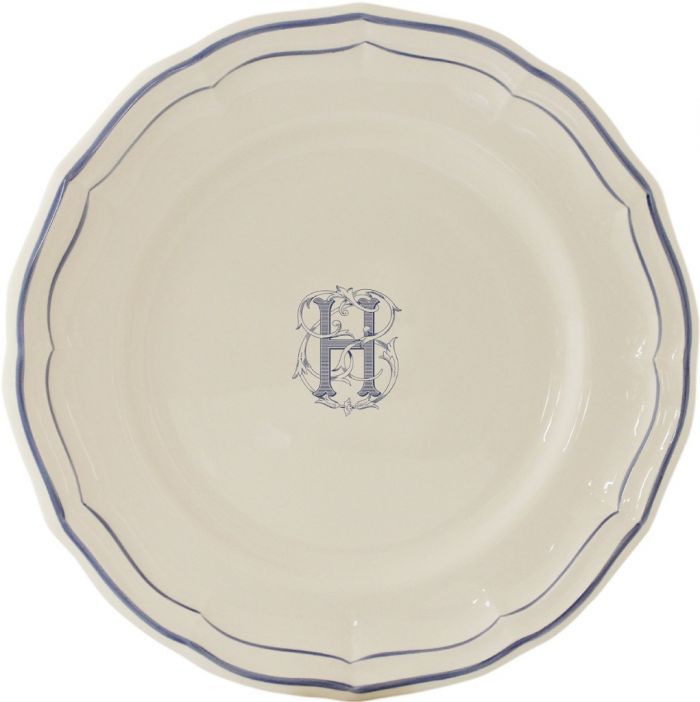 Тарелка десертная"H", FILET MANGANESE MONOGRAMME, Д 23,2 cm GIEN