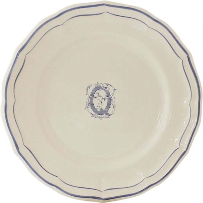 Тарелка обеденная "Q", FILET MANGANESE MONOGRAMME, Д 26 cm GIEN