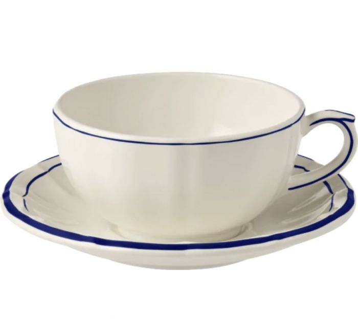 Набор чайных пар для завтрака 2 набора, FILET COBALT, GIEN, 300 мл., Д 18 cm 15412PTA26