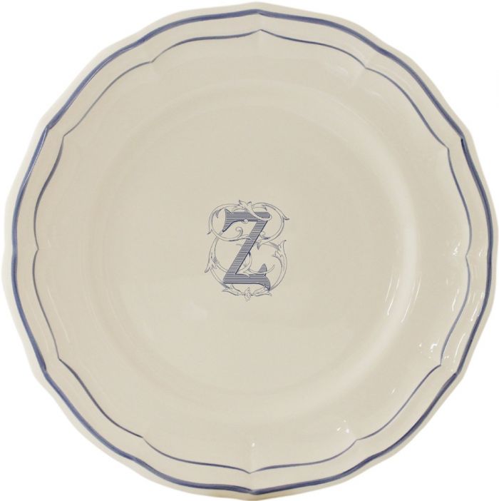 Тарелка десертная"Z", FILET MANGANESE MONOGRAMME, Д 23,2 cm GIEN